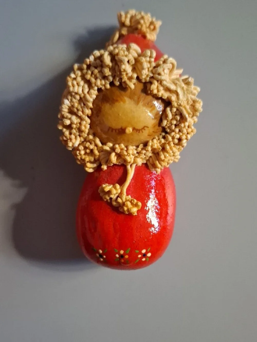 Christmas Santa and Mrs. Claus , Baby, Clown Group Of Vintage Homemade Ornaments